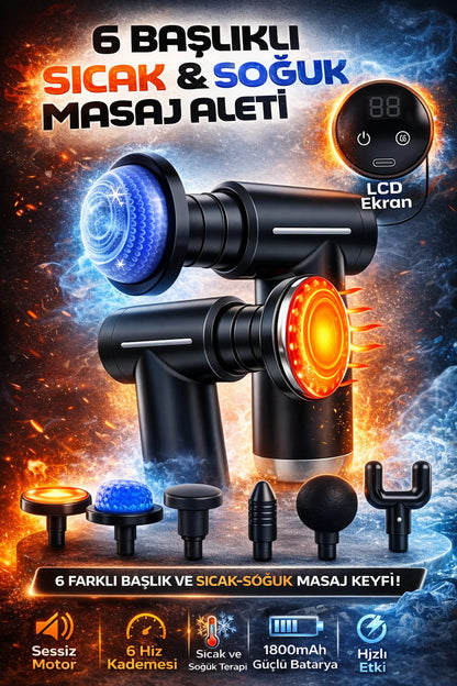 Sıcak Soğuk Terapili & Kas Ağrısı Giderici Sıcak Masaj Tabancası